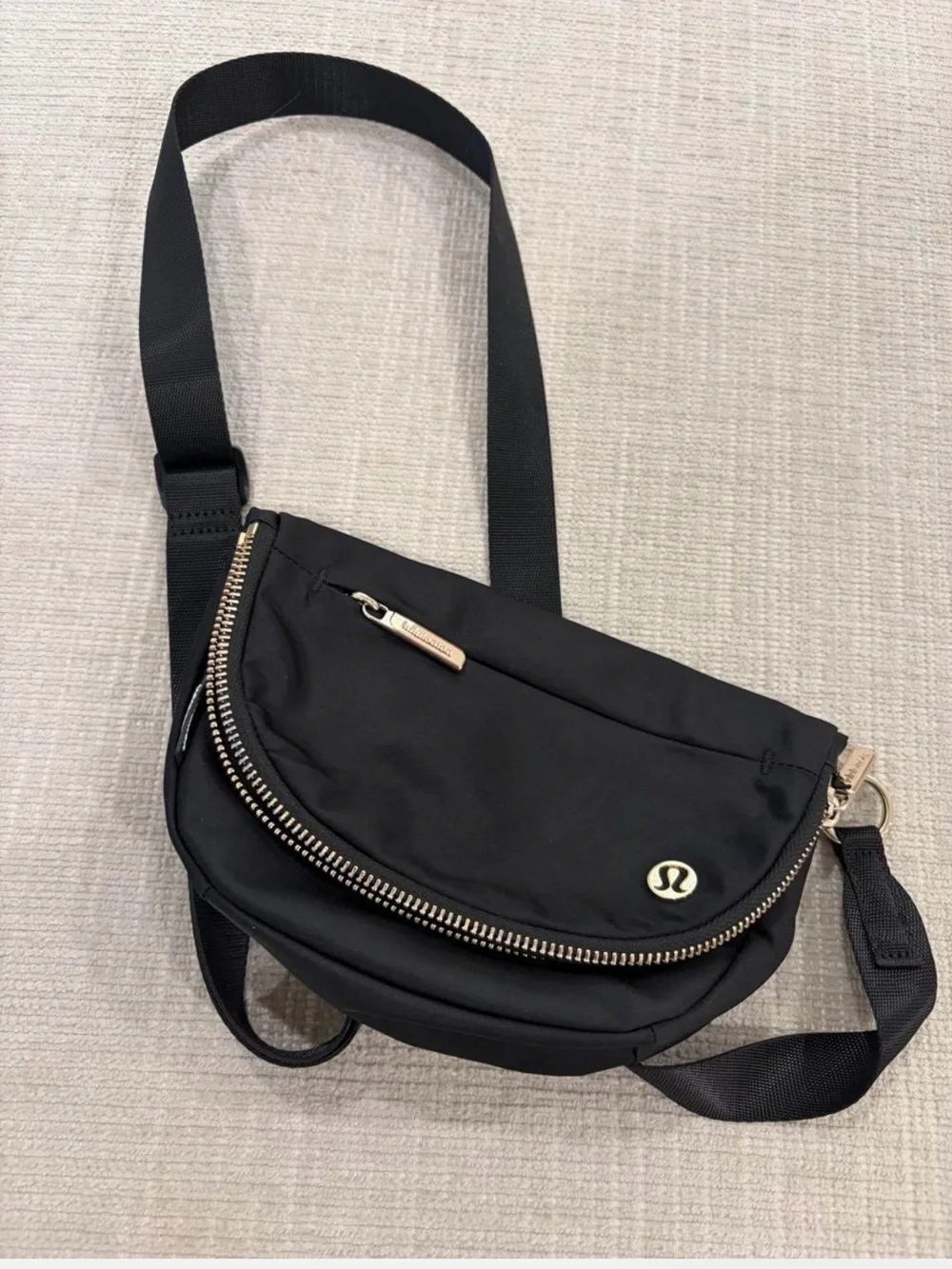 Lululemon athletica Black Crossbody with Gold Accents All Night Festival Bag